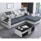Casual Pillow Top Arm Sectionals 82.68"D x 57.09"W x 35.43"H Cushions Sofa with Storage Dark Gray-White Cotton Blend Clearhalo 'furn' 'furn_sectionals' 'Furniture' 'furniture_sectionals' 'Living Room Furniture' 'Sectionals' 4956092