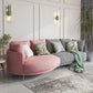 Scandinavian Faux Leather Modular Sofa with Pillowed Back Cushions Pink-White Left Clearhalo 'furn' 'furn_sectionals' 'Furniture' 'furniture_sectionals' 'Living Room Furniture' 'Sectionals' 4956101
