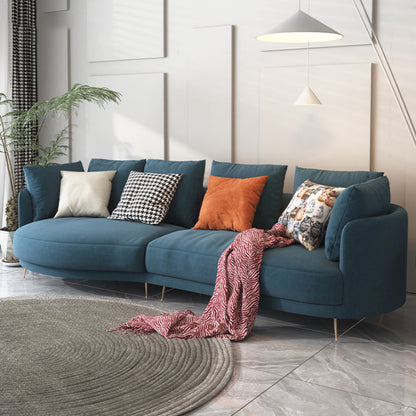 Scandinavian Faux Leather Modular Sofa with Pillowed Back Cushions Blue Left Clearhalo 'furn' 'furn_sectionals' 'Furniture' 'furniture_sectionals' 'Living Room Furniture' 'Sectionals' 4956107
