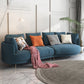 Scandinavian Faux Leather Modular Sofa with Pillowed Back Cushions Blue Right Clearhalo 'furn' 'furn_sectionals' 'Furniture' 'furniture_sectionals' 'Living Room Furniture' 'Sectionals' 4956116