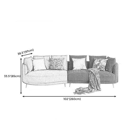 Scandinavian Faux Leather Modular Sofa with Pillowed Back Cushions Clearhalo 'furn' 'furn_sectionals' 'Furniture' 'furniture_sectionals' 'Living Room Furniture' 'Sectionals' 4956118