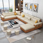 Fabric Pillow Top Arm Sectional Sofa 35.43"High Cushion Back Sofa with Storage 150"L x 98"W x 35"H Orange Yellow Clearhalo 'furn' 'furn_sectionals' 'Furniture' 'furniture_sectionals' 'Living Room Furniture' 'Sectionals' 4956162