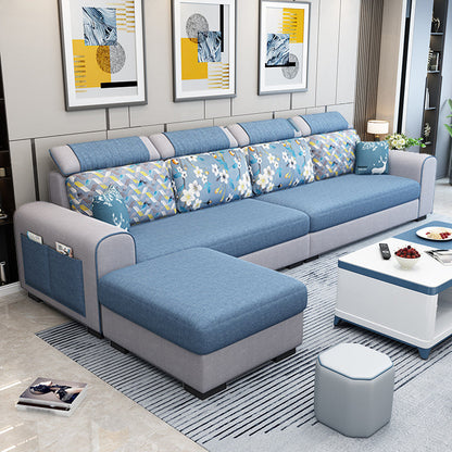 110.2"L √ó 66.93"D √ó 35.43"H Scandinavian High Back Sofa Removable Cushion Sectional Light Blue Linen Blend Clearhalo 'furn' 'furn_sectionals' 'Furniture' 'furniture_sectionals' 'Living Room Furniture' 'Sectionals' 4956184