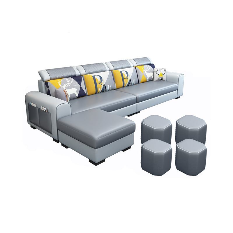 110.2"L √ó 66.93"D √ó 35.43"H Scandinavian High Back Sofa Removable Cushion Sectional Clearhalo 'furn' 'furn_sectionals' 'Furniture' 'furniture_sectionals' 'Living Room Furniture' 'Sectionals' 4956189