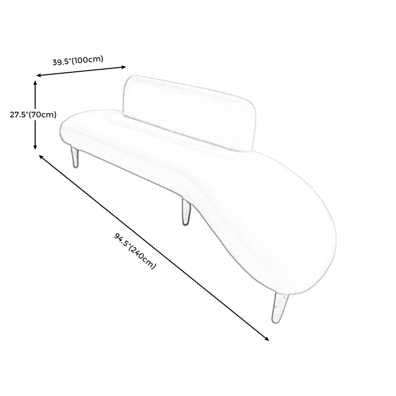 Fabric Tight Back Sectional Sofa 27.56"High Armless Sofa,White Clearhalo 'Furniture' 'furniture_sectionals' 'Living Room Furniture' 'Sectionals' 4956227