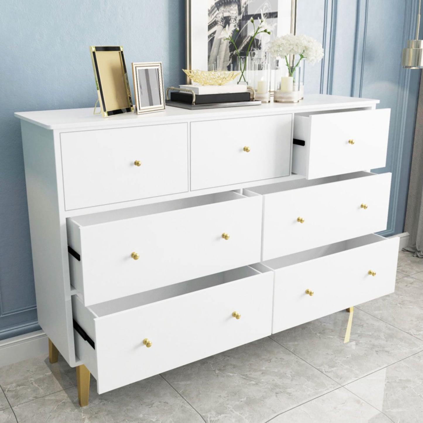 Pine Solid Wood Buffet/Console with Drawers Modern Buffet Server for Living Room Clearhalo 'buffet_sideboard' 'Buffets & Sideboards' 'furn' 'furn_buffet_sideboard' 'Furniture' 'furniture_buffet_sideboard' 'Kitchen & Dining Furniture' 4956236