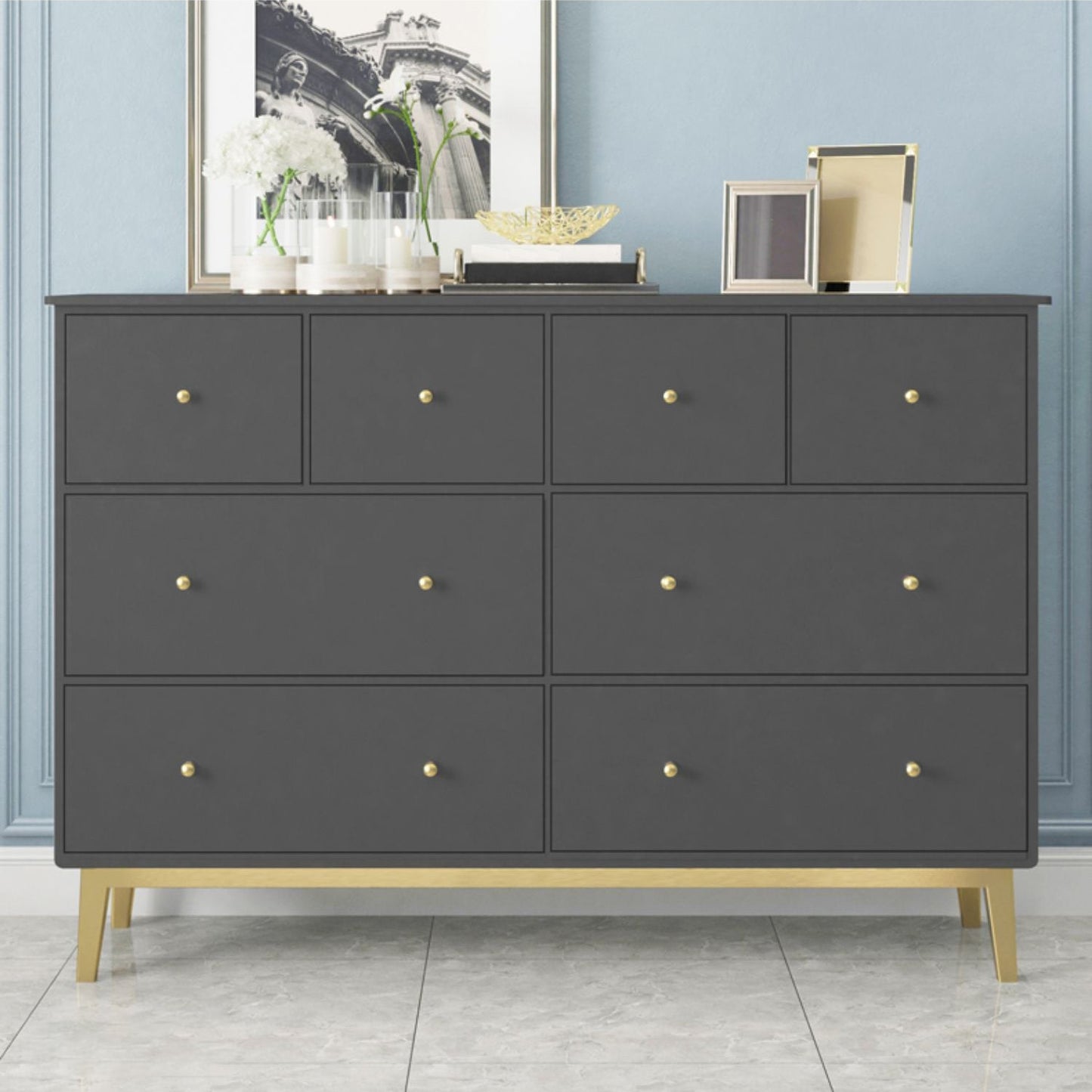 Pine Solid Wood Buffet/Console with Drawers Modern Buffet Server for Living Room Clearhalo 'buffet_sideboard' 'Buffets & Sideboards' 'furn' 'furn_buffet_sideboard' 'Furniture' 'furniture_buffet_sideboard' 'Kitchen & Dining Furniture' 4956248