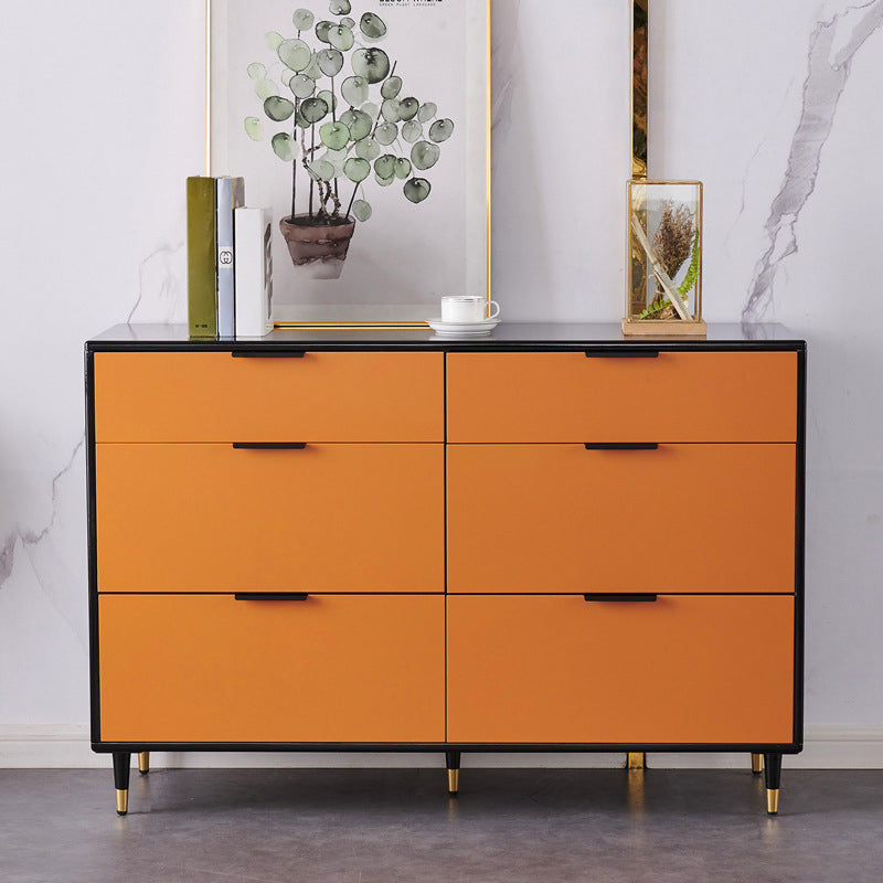 Modern Wood Credenza Simple Buffet Table with Drawer for Living Room 47"L x 16"W x 32"H Orange Clearhalo 'buffet_sideboard' 'Buffets & Sideboards' 'furn' 'furn_buffet_sideboard' 'Furniture' 'furniture_buffet_sideboard' 'Kitchen & Dining Furniture' 4956258
