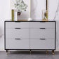 Modern Wood Credenza Simple Buffet Table with Drawer for Living Room 47"L x 16"W x 32"H Grey Clearhalo 'buffet_sideboard' 'Buffets & Sideboards' 'furn' 'furn_buffet_sideboard' 'Furniture' 'furniture_buffet_sideboard' 'Kitchen & Dining Furniture' 4956261