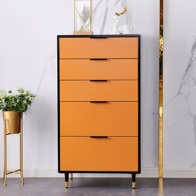 Modern Wood Credenza Simple Buffet Table with Drawer for Living Room 24"L x 16"W x 44"H Orange Clearhalo 'buffet_sideboard' 'Buffets & Sideboards' 'furn' 'furn_buffet_sideboard' 'Furniture' 'furniture_buffet_sideboard' 'Kitchen & Dining Furniture' 4956270
