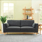 Linen Modern Standard Sofa Loose Back 33"W Square Arm Sofa Sofa Dark Gray Clearhalo 'furn' 'furn_sofas' 'Furniture' 'furniture_sofas' 'Living Room Furniture' 'Sofa' 'sofas' 4956293