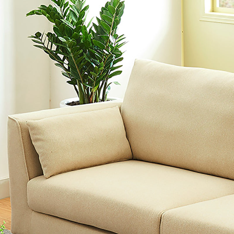 Linen Modern Standard Sofa Loose Back 33"W Square Arm Sofa Sofa Clearhalo 'furn' 'furn_sofas' 'Furniture' 'furniture_sofas' 'Living Room Furniture' 'Sofa' 'sofas' 4956299