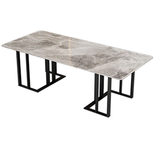 Sintered Stone Rectangular Meeting Table Office Industrial Writing Desk Gray Black Clearhalo 'furn' 'furn_office_desk' 'Furniture' 'furniture_office_desk' 'Office Desks' 'Office Furniture' 'office_desk' 4960466