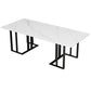 Sintered Stone Rectangular Meeting Table Office Industrial Writing Desk White-Black Clearhalo 'furn' 'furn_office_desk' 'Furniture' 'furniture_office_desk' 'Office Desks' 'Office Furniture' 'office_desk' 4960467