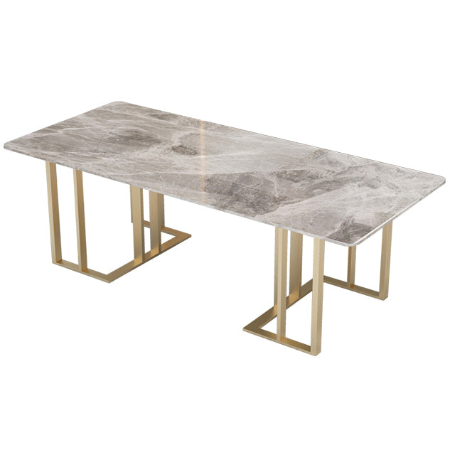 Sintered Stone Rectangular Meeting Table Office Industrial Writing Desk Gray-Gold Clearhalo 'furn' 'furn_office_desk' 'Furniture' 'furniture_office_desk' 'Office Desks' 'Office Furniture' 'office_desk' 4960471