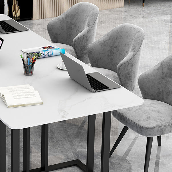 Sintered Stone Rectangular Meeting Table Office Industrial Writing Desk Clearhalo 'furn' 'furn_office_desk' 'Furniture' 'furniture_office_desk' 'Office Desks' 'Office Furniture' 'office_desk' 4960473