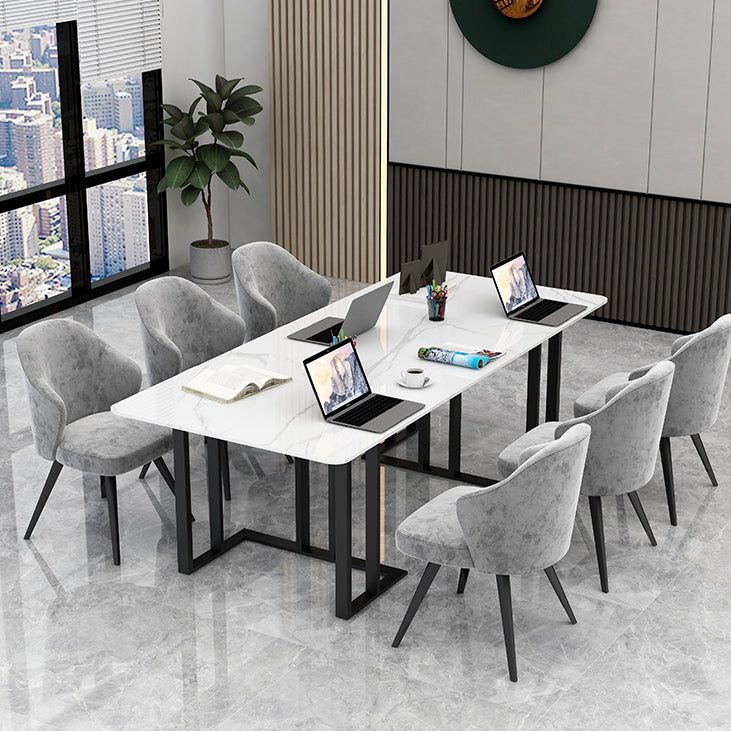 Sintered Stone Rectangular Meeting Table Office Industrial Writing Desk Clearhalo 'furn' 'furn_office_desk' 'Furniture' 'furniture_office_desk' 'Office Desks' 'Office Furniture' 'office_desk' 4960480