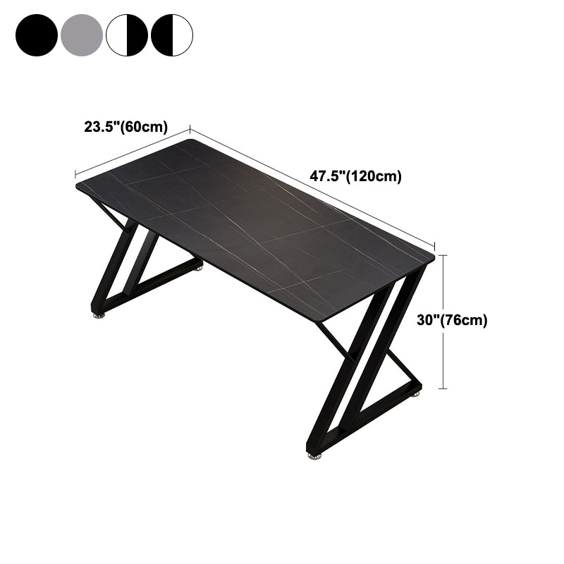 Contemporary Rectangular Writing Desk Stone Sled Base Office Desk Clearhalo 'furn' 'furn_office_desk' 'Furniture' 'furniture_office_desk' 'Office Desks' 'Office Furniture' 'office_desk' 4960505