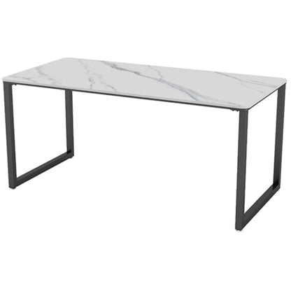 Sintered Stone Rectangular Meeting Table Home Office Industrial Writing Desk White Clearhalo 'furn' 'furn_office_desk' 'Furniture' 'furniture_office_desk' 'Office Desks' 'Office Furniture' 'office_desk' 4960511