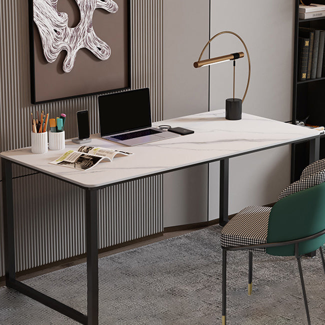 Sintered Stone Rectangular Meeting Table Home Office Industrial Writing Desk Clearhalo 'furn' 'furn_office_desk' 'Furniture' 'furniture_office_desk' 'Office Desks' 'Office Furniture' 'office_desk' 4960520