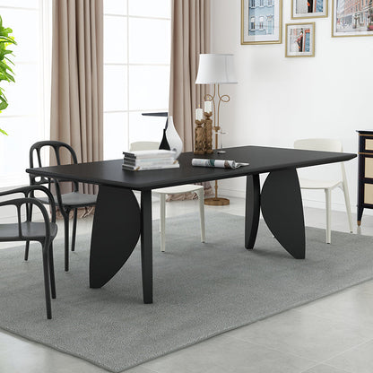 Solid Wood Meeting Table Home Office Curved Modern Work Desk Black Clearhalo 'furn' 'furn_office_desk' 'Furniture' 'furniture_office_desk' 'Office Desks' 'Office Furniture' 'office_desk' 4960559