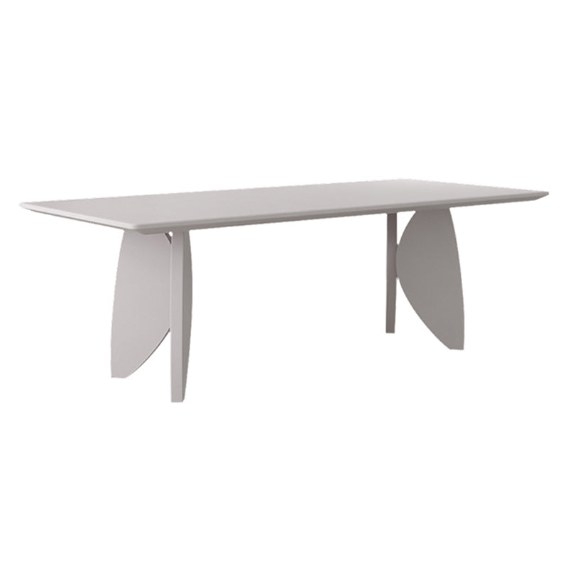 Solid Wood Meeting Table Home Office Curved Modern Work Desk Grey Clearhalo 'furn' 'furn_office_desk' 'Furniture' 'furniture_office_desk' 'Office Desks' 'Office Furniture' 'office_desk' 4960562