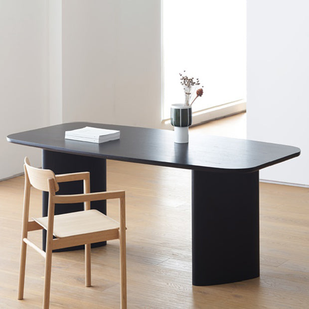 Solid Wood Curved Work Table Home Office Modern Writing Desk Black Clearhalo 'furn' 'furn_office_desk' 'Furniture' 'furniture_office_desk' 'Office Desks' 'Office Furniture' 'office_desk' 4960576