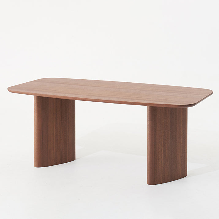 Solid Wood Curved Work Table Home Office Modern Writing Desk 55.1"L x 27.6"W x 29.5"H Brown Clearhalo 'furn' 'furn_office_desk' 'Furniture' 'furniture_office_desk' 'Office Desks' 'Office Furniture' 'office_desk' 4960577