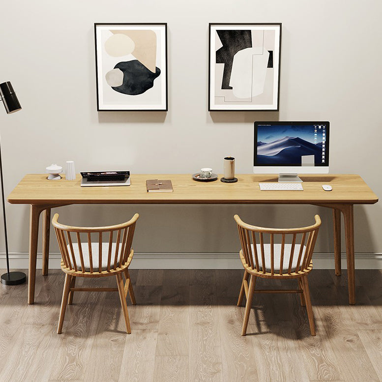 Modern Style Home Writing Desk Curved Solid Wood Office Desk 47.2"L x 19.7"W x 29.5"H Clearhalo 'furn' 'furn_office_desk' 'Furniture' 'furniture_office_desk' 'Office Desks' 'Office Furniture' 'office_desk' 4960589