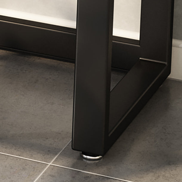 Solid Wood Writing Desk Brown L-Shape Desk with Black Steel Table Leg Clearhalo 'furn' 'furn_office_desk' 'Furniture' 'furniture_office_desk' 'Office Desks' 'Office Furniture' 'office_desk' 4960611