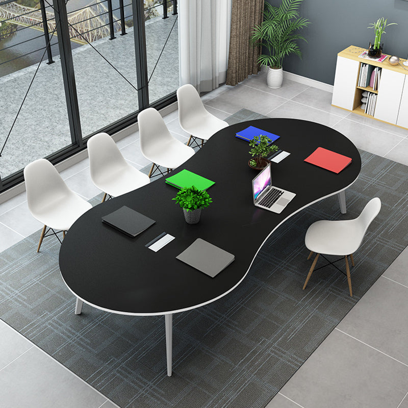 Wooden Office Writing Desk Modern Style Parsons Base Office Desk Black White Clearhalo 'furn' 'furn_office_desk' 'Furniture' 'furniture_office_desk' 'Office Desks' 'Office Furniture' 'office_desk' 4960626