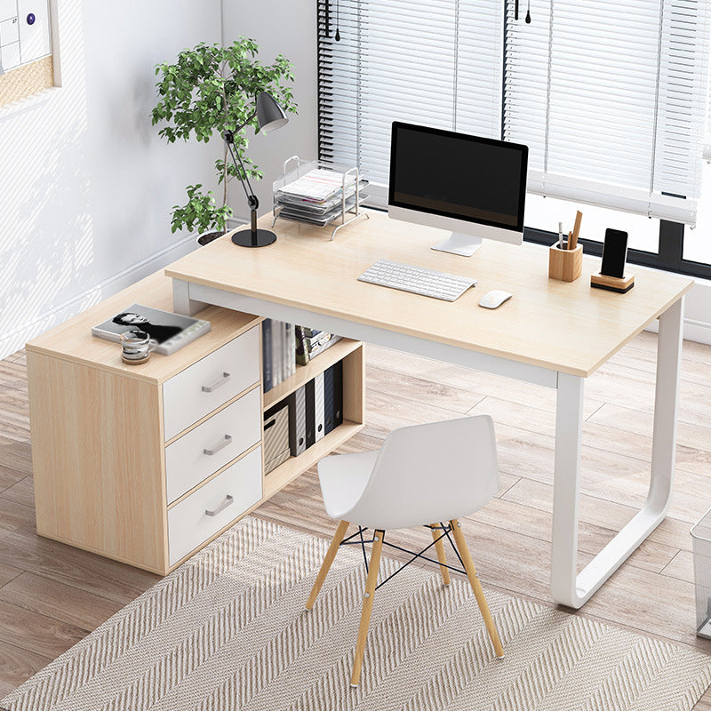 Corner Contemporary Writing Desk Manufactured Wood Desk with Drawer Clearhalo 'Furniture' 'furniture_office_desk' 'Office Desks' 'Office Furniture' 'office_desk' 4960690