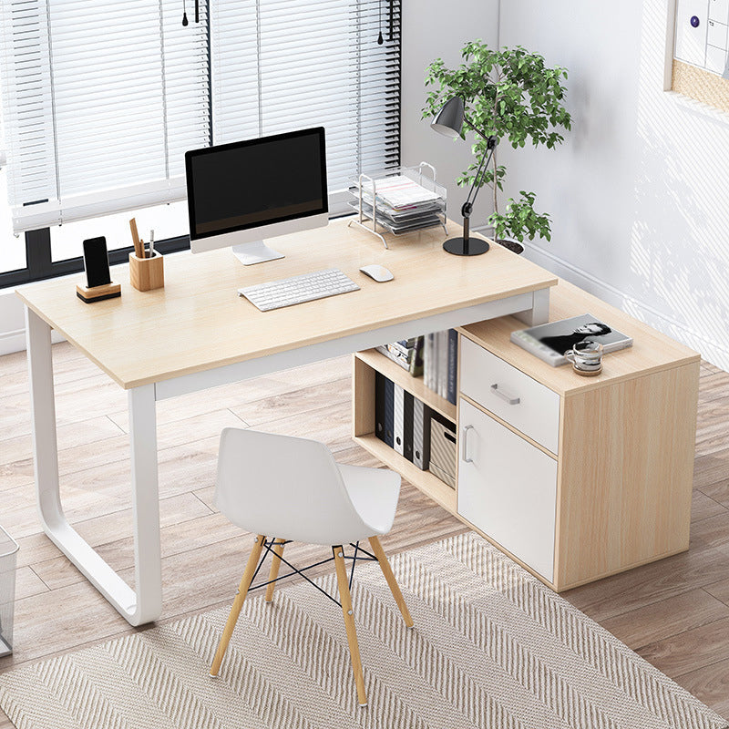 Corner Contemporary Writing Desk Manufactured Wood Desk with Drawer Clearhalo 'Furniture' 'furniture_office_desk' 'Office Desks' 'Office Furniture' 'office_desk' 4960694