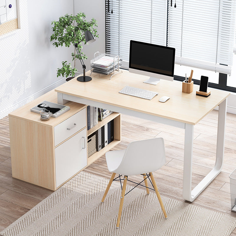 Corner Contemporary Writing Desk Manufactured Wood Desk with Drawer Clearhalo 'Furniture' 'furniture_office_desk' 'Office Desks' 'Office Furniture' 'office_desk' 4960702