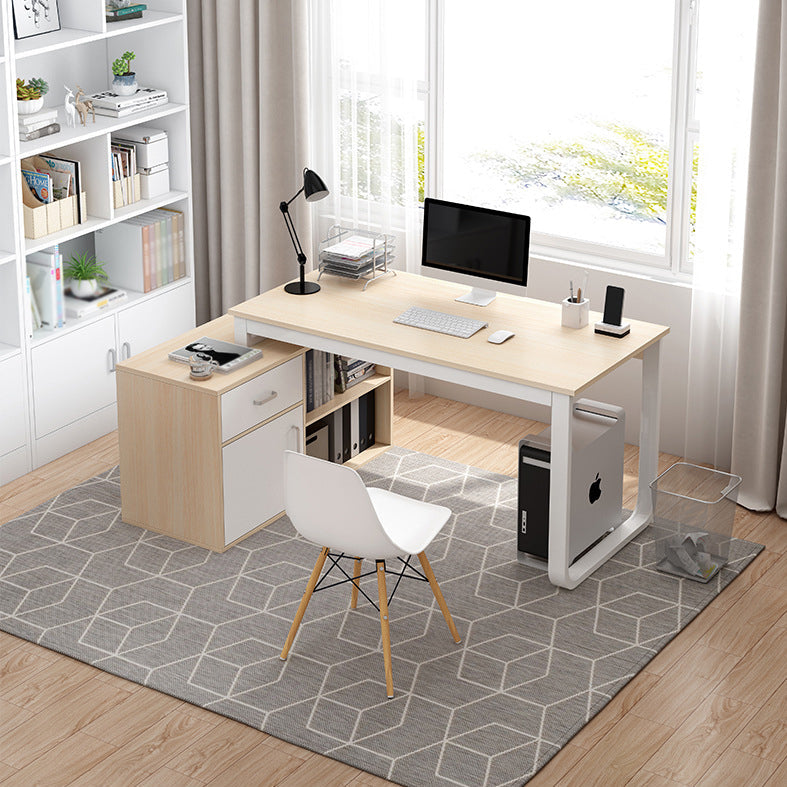 Corner Contemporary Writing Desk Manufactured Wood Desk with Drawer Clearhalo 'Furniture' 'furniture_office_desk' 'Office Desks' 'Office Furniture' 'office_desk' 4960704
