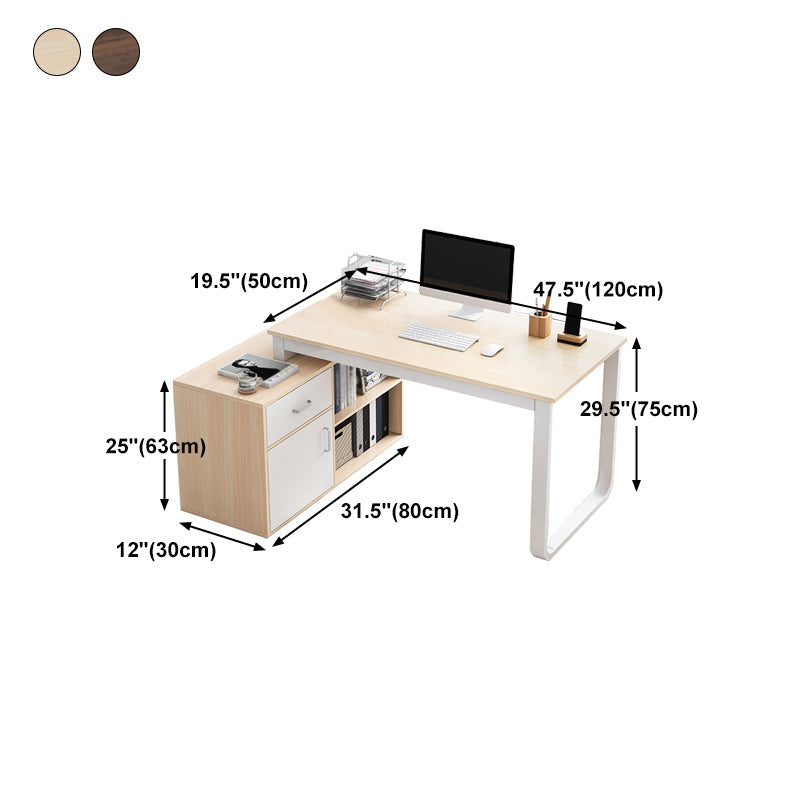 Corner Contemporary Writing Desk Manufactured Wood Desk with Drawer Clearhalo 'Furniture' 'furniture_office_desk' 'Office Desks' 'Office Furniture' 'office_desk' 4960706