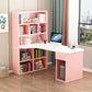 Contemporary Style Computer Desk Bedroom Writing Desk with Bookshelf Pink Clearhalo 'furn' 'furn_office_desk' 'Furniture' 'furniture_office_desk' 'Office Desks' 'Office Furniture' 'office_desk' 4960732