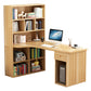 Contemporary Style Computer Desk Bedroom Writing Desk with Bookshelf Natural Clearhalo 'furn' 'furn_office_desk' 'Furniture' 'furniture_office_desk' 'Office Desks' 'Office Furniture' 'office_desk' 4960735