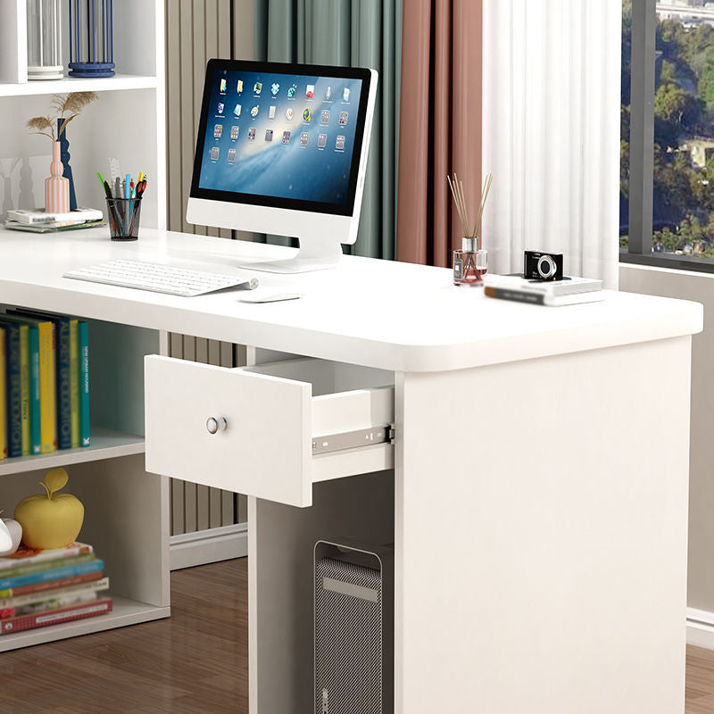 Contemporary Style Computer Desk Bedroom Writing Desk with Bookshelf Clearhalo 'furn' 'furn_office_desk' 'Furniture' 'furniture_office_desk' 'Office Desks' 'Office Furniture' 'office_desk' 4960736