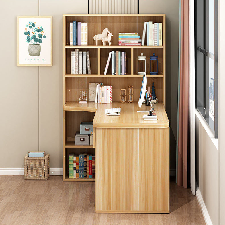 Contemporary Style Computer Desk Bedroom Writing Desk with Bookshelf Clearhalo 'furn' 'furn_office_desk' 'Furniture' 'furniture_office_desk' 'Office Desks' 'Office Furniture' 'office_desk' 4960741