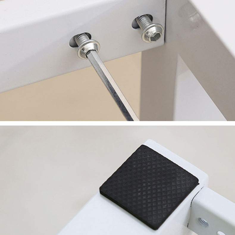 Modern Toughened Glass Computer Desk Rectangular Desk with Keyboard Tray Clearhalo 'furn' 'furn_office_desk' 'Furniture' 'furniture_office_desk' 'Office Desks' 'Office Furniture' 'office_desk' 4960777