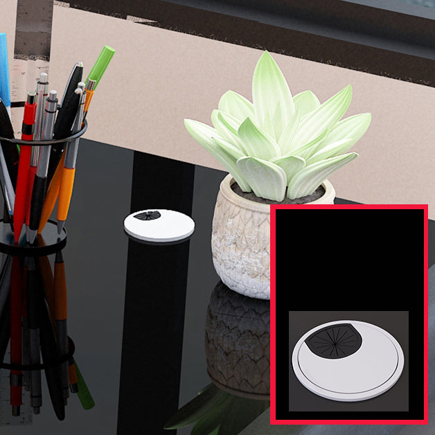 Modern Toughened Glass Computer Desk Rectangular Desk with Keyboard Tray Clearhalo 'furn' 'furn_office_desk' 'Furniture' 'furniture_office_desk' 'Office Desks' 'Office Furniture' 'office_desk' 4960780