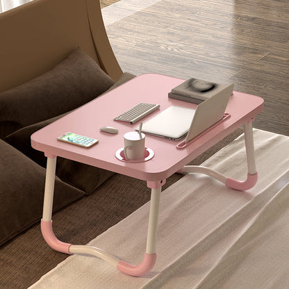 Modern Curved Writing Desk Folding Manufactured Wood Desk with Sled Base 24"L x 16"W x 11"H Pink Clearhalo 'furn' 'furn_office_desk' 'Furniture' 'furniture_office_desk' 'Office Desks' 'Office Furniture' 'office_desk' 4960796