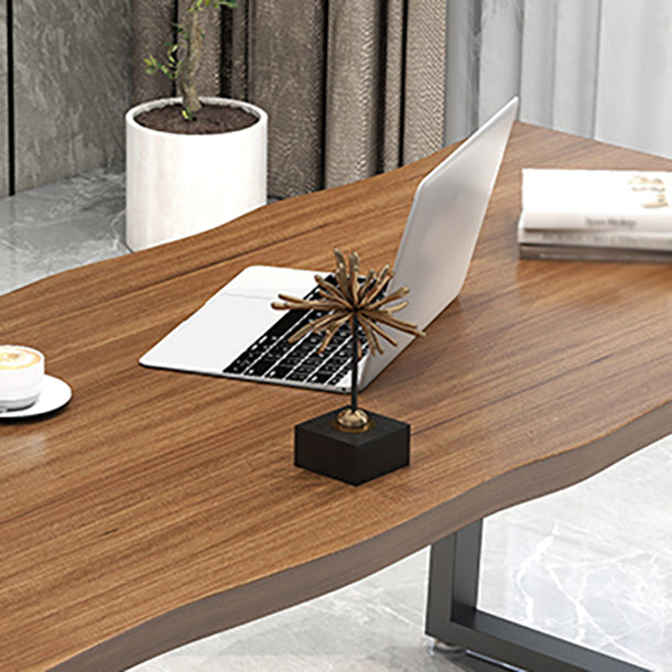 Contemporary Style Office Desk Solid Wood Brown Meeting Writing Desk Clearhalo 'furn' 'furn_office_desk' 'Furniture' 'furniture_office_desk' 'Office Desks' 'Office Furniture' 'office_desk' 4960806