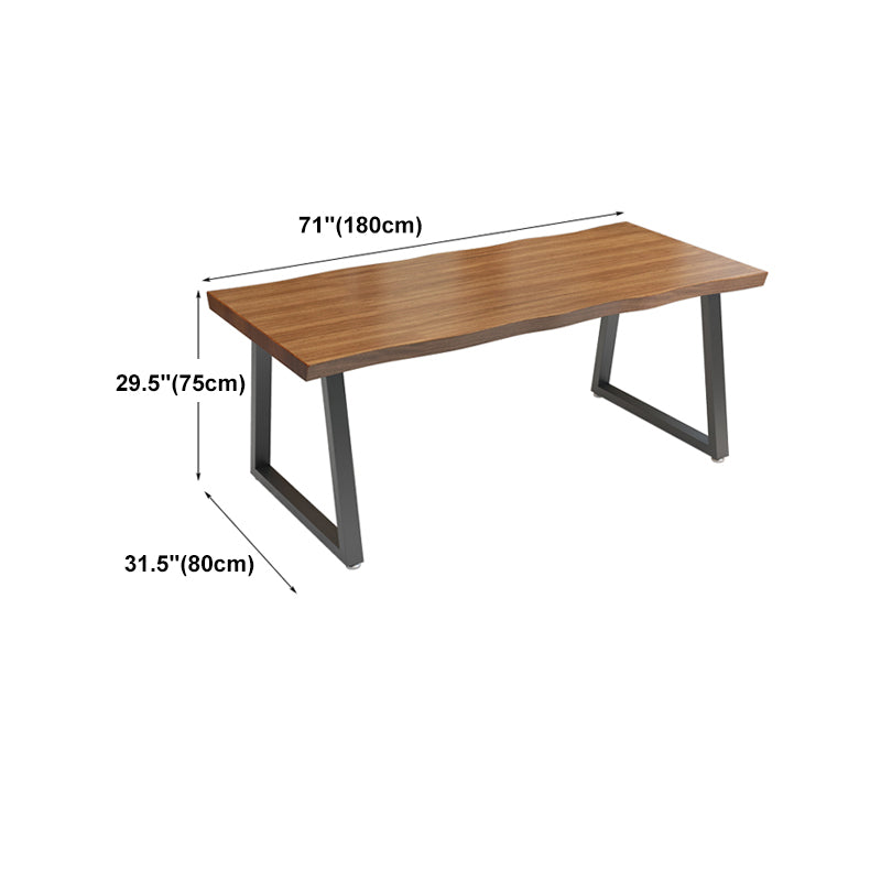Contemporary Style Office Desk Solid Wood Brown Meeting Writing Desk Clearhalo 'furn' 'furn_office_desk' 'Furniture' 'furniture_office_desk' 'Office Desks' 'Office Furniture' 'office_desk' 4960823