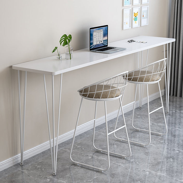 Industrial Style Rectangle Wood Top Counter Table 42-inch Height Bar Table White White Clearhalo 'Bar Furniture' 'Bar Tables' 'bar_tables' 'furn' 'furn_bar_tables' 'Furniture' 'furniture_bar_tables' 'Kitchen & Dining Furniture' 4960826