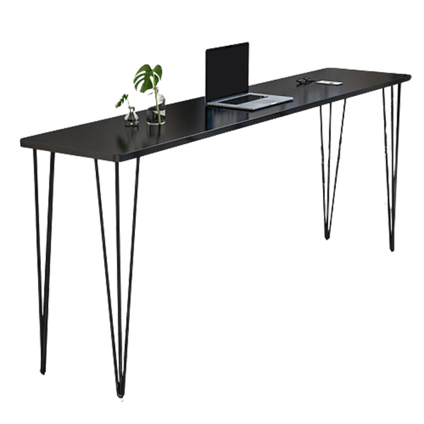 Industrial Style Rectangle Wood Top Counter Table 42-inch Height Bar Table Black Black Clearhalo 'Bar Furniture' 'Bar Tables' 'bar_tables' 'furn' 'furn_bar_tables' 'Furniture' 'furniture_bar_tables' 'Kitchen & Dining Furniture' 4960830