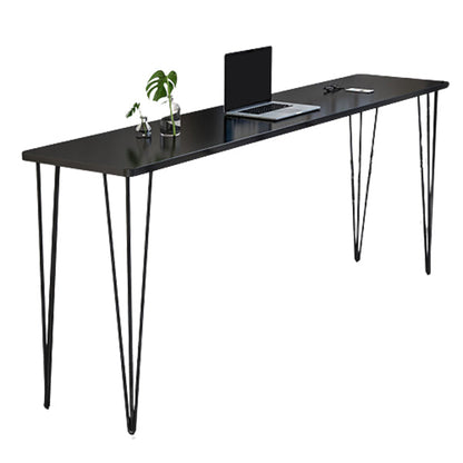 Industrial Style Rectangle Wood Top Counter Table 42-inch Height Bar Table Black Black Clearhalo 'Bar Furniture' 'Bar Tables' 'bar_tables' 'furn' 'furn_bar_tables' 'Furniture' 'furniture_bar_tables' 'Kitchen & Dining Furniture' 4960830
