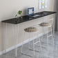 Industrial Style Rectangle Wood Top Counter Table 42-inch Height Bar Table White Black Clearhalo 'Bar Furniture' 'Bar Tables' 'bar_tables' 'furn' 'furn_bar_tables' 'Furniture' 'furniture_bar_tables' 'Kitchen & Dining Furniture' 4960835