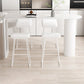 Stone Bar Dining Table Modern Bar Table with Double Pedestal Base for Kitchen Dining Room 55.1"L x 19.7"W x 41.3"H White Without Chairs Clearhalo 'Bar Furniture' 'Bar Tables' 'bar_tables' 'furn' 'furn_bar_tables' 'Furniture' 'furniture_bar_tables' 'Kitchen & Dining Furniture' 4960850